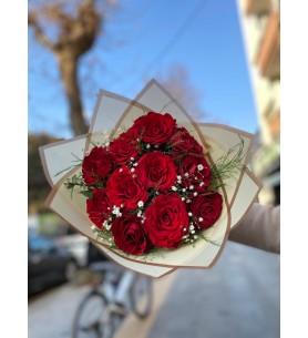 11 Kırmızı Gül Buketi